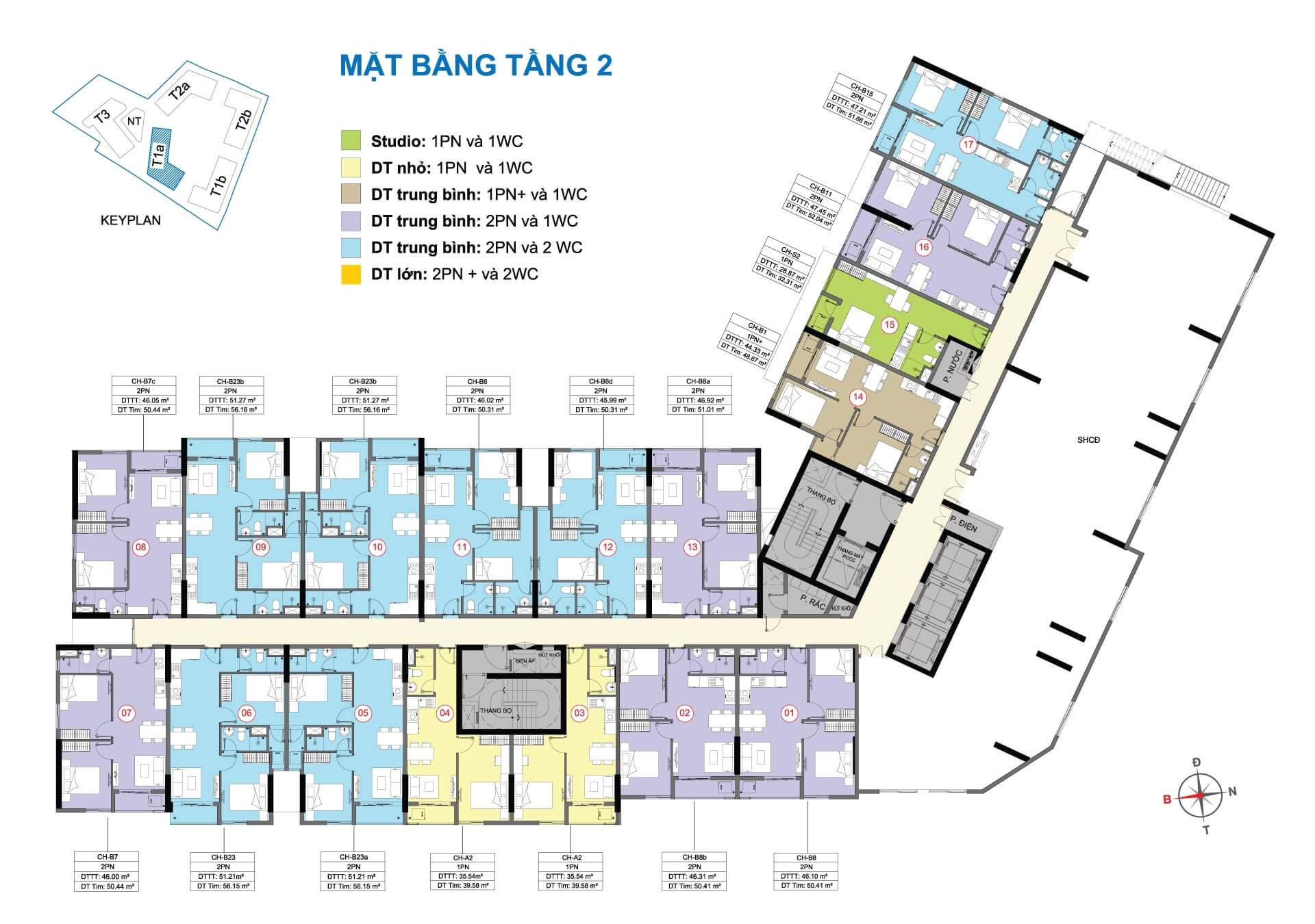 Mặt bằng Tầng 2 Block Cielo