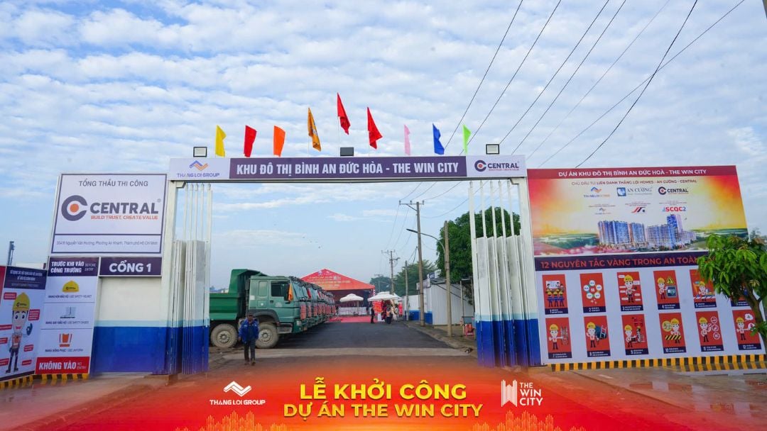 Ngày 1/11, Liên doanh Thắng Lợi Group, Gỗ An Cường và Central vừa khởi công dự án khu đô thị Bình An - Đức Hòa (The Win City) tại tỉnh Tây Ninh.